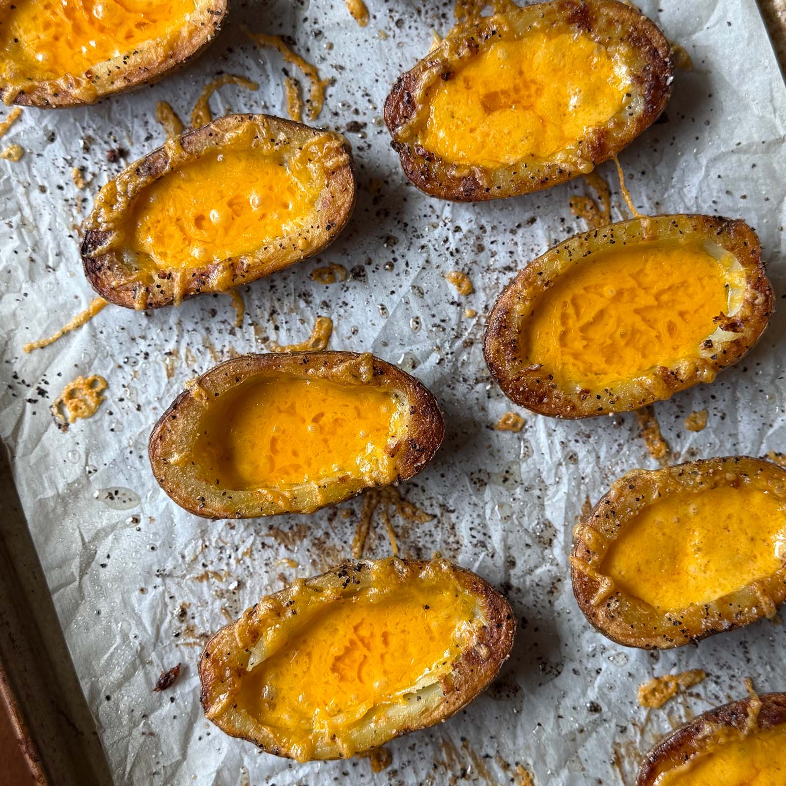 Potato Skins with Melted Cheese