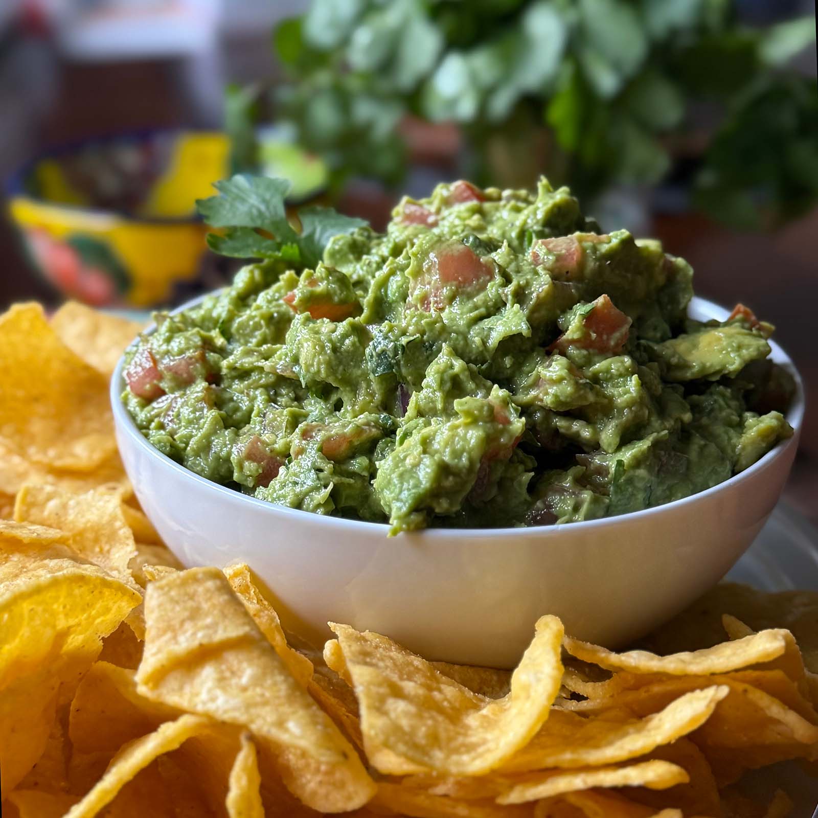 Chunky Guacamole and Tortilla Chips