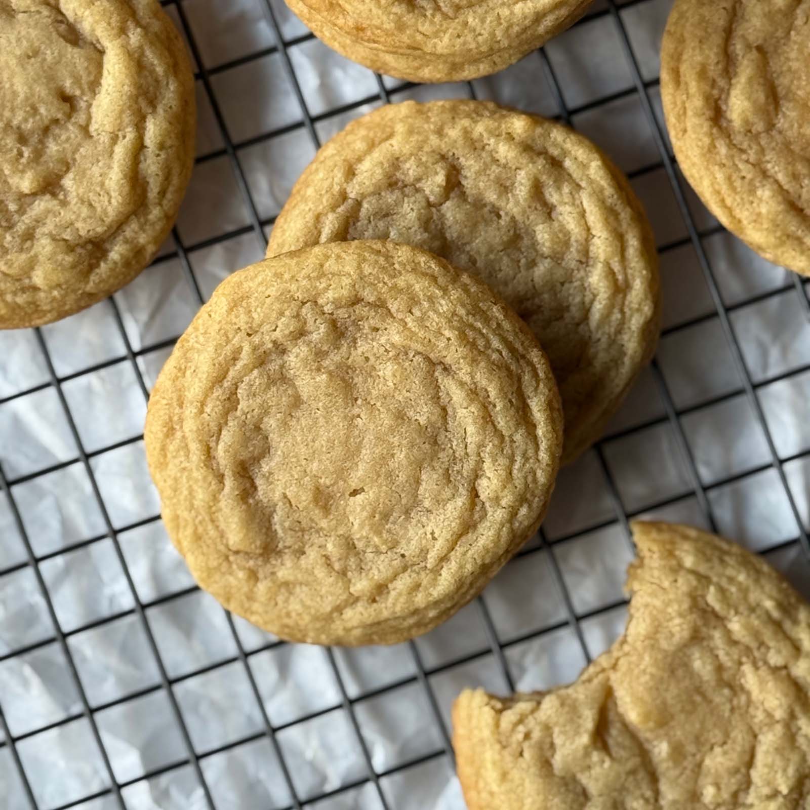 Chocolate Chipless Cookies on a Cooling Rack