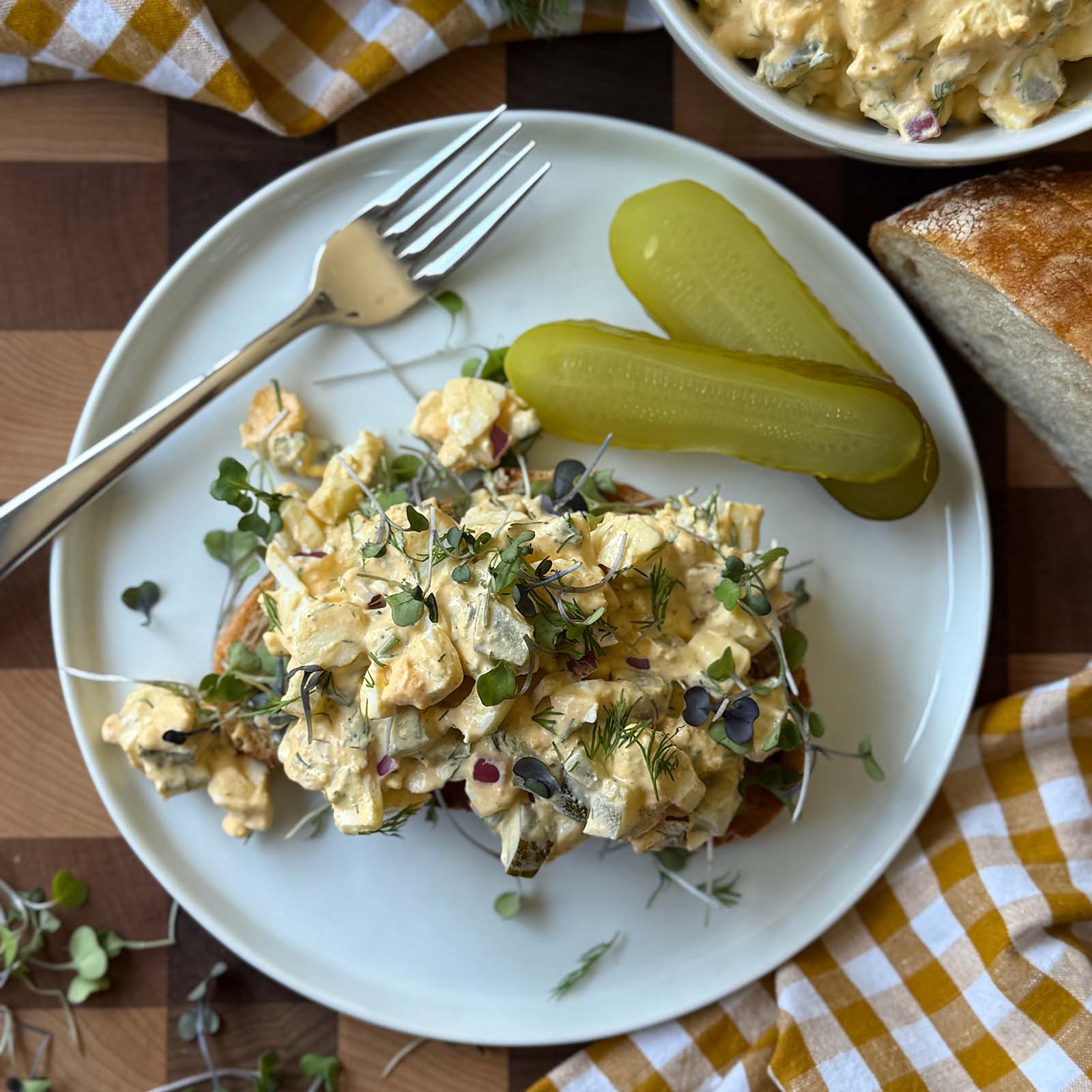 Dill Pickle Egg Salad Plate