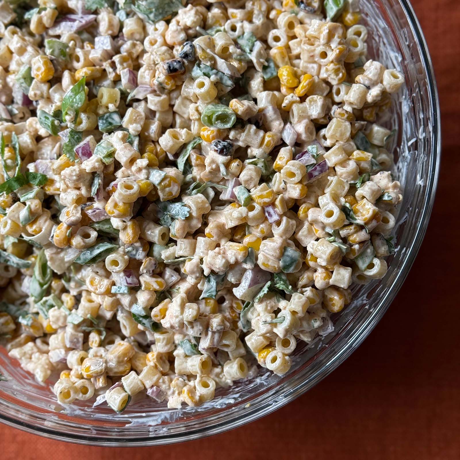 Mexican Street Corn Pasta Salad in a Bowl