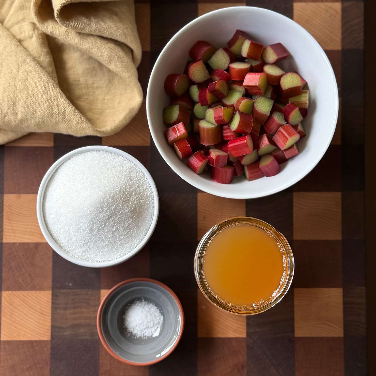 Ingredients for Rhubarb Shrub