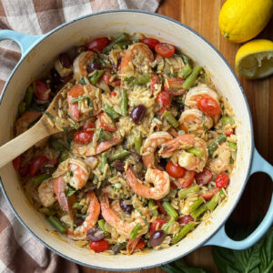 One Pot Shrimp and Orzo