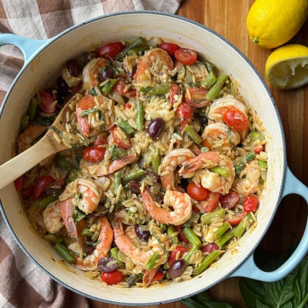 One Pot Shrimp and Orzo
