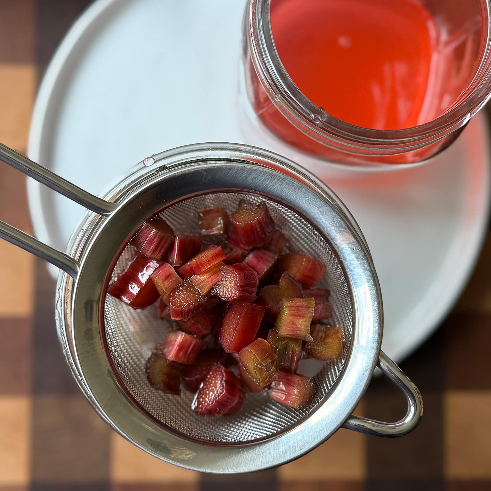 Strained Rhubarb Syrup