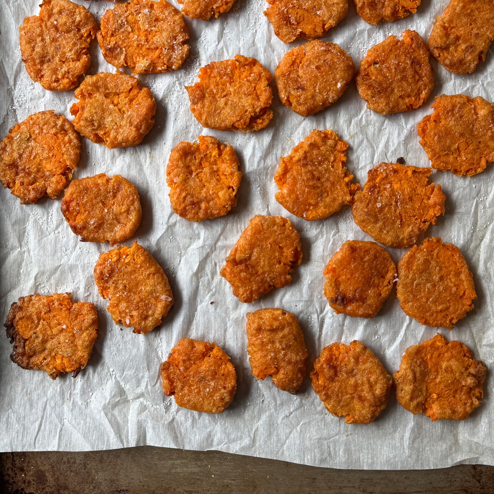 Crispy Smashed and Baked Sweet Potato Tots