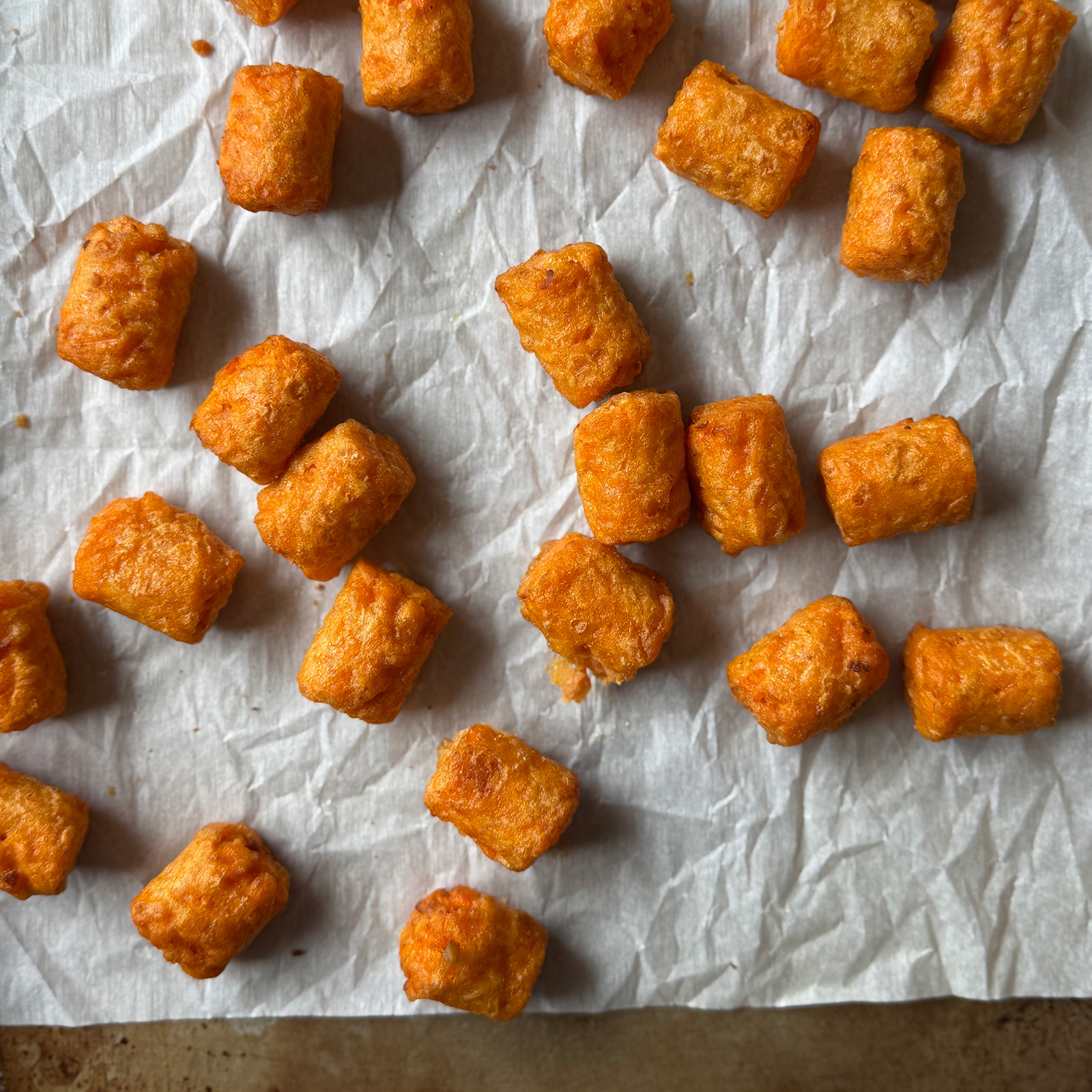 Par Baked Sweet Potato Tater Tots