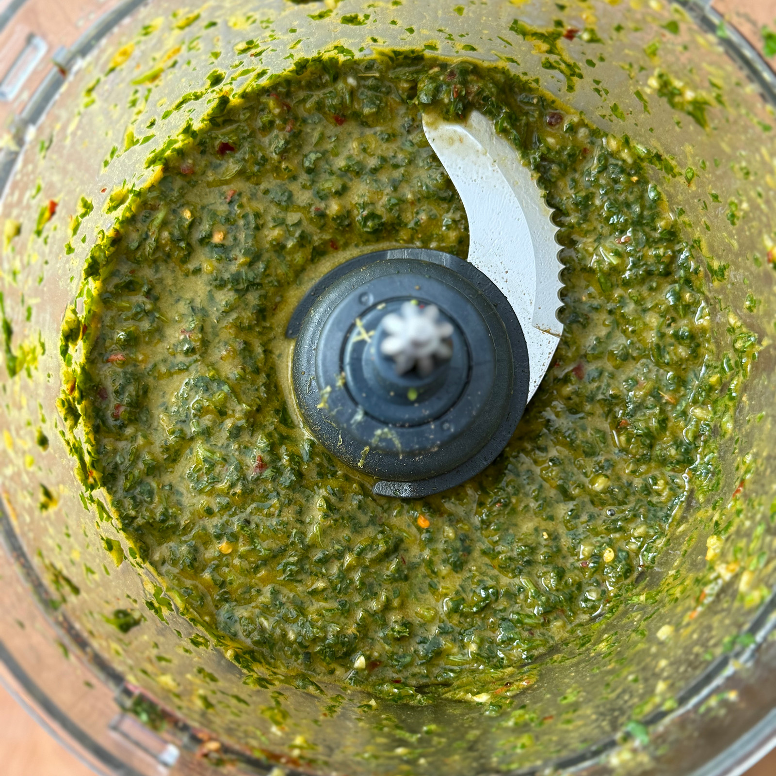 Chermoula Sauce in Food Processor Bowl