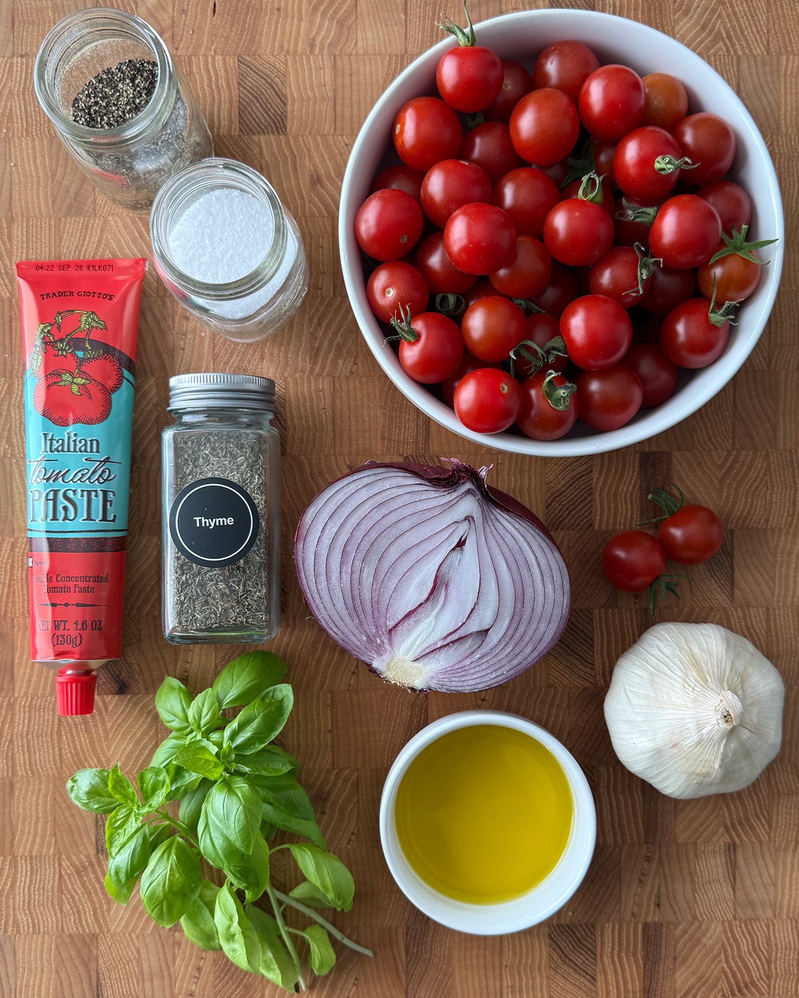 Ingredients for Cherry Tomato Sauce