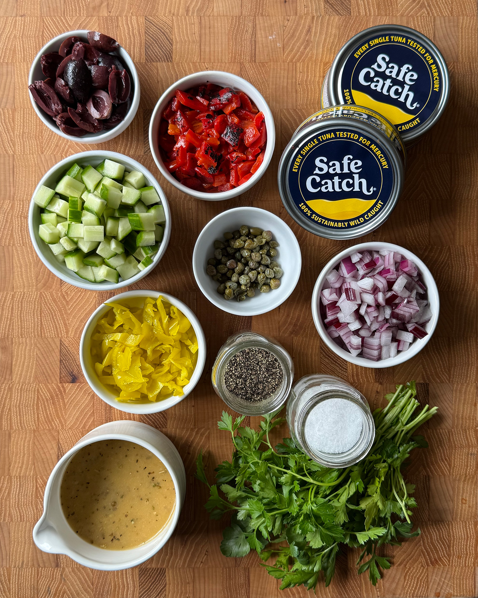 Ingredients for Mediterranean Tuna Salad