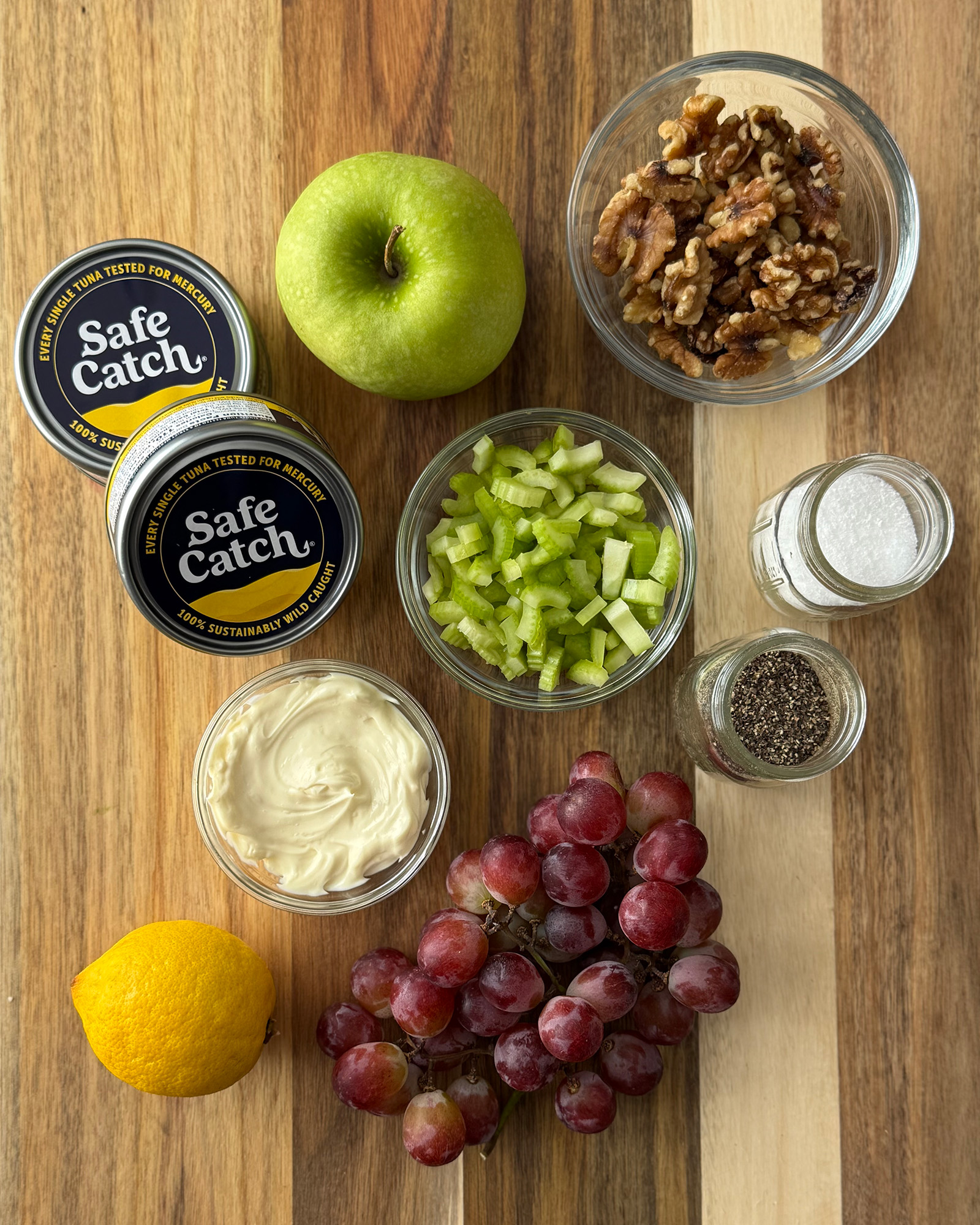 Ingredients for Tuna Waldorf Salad