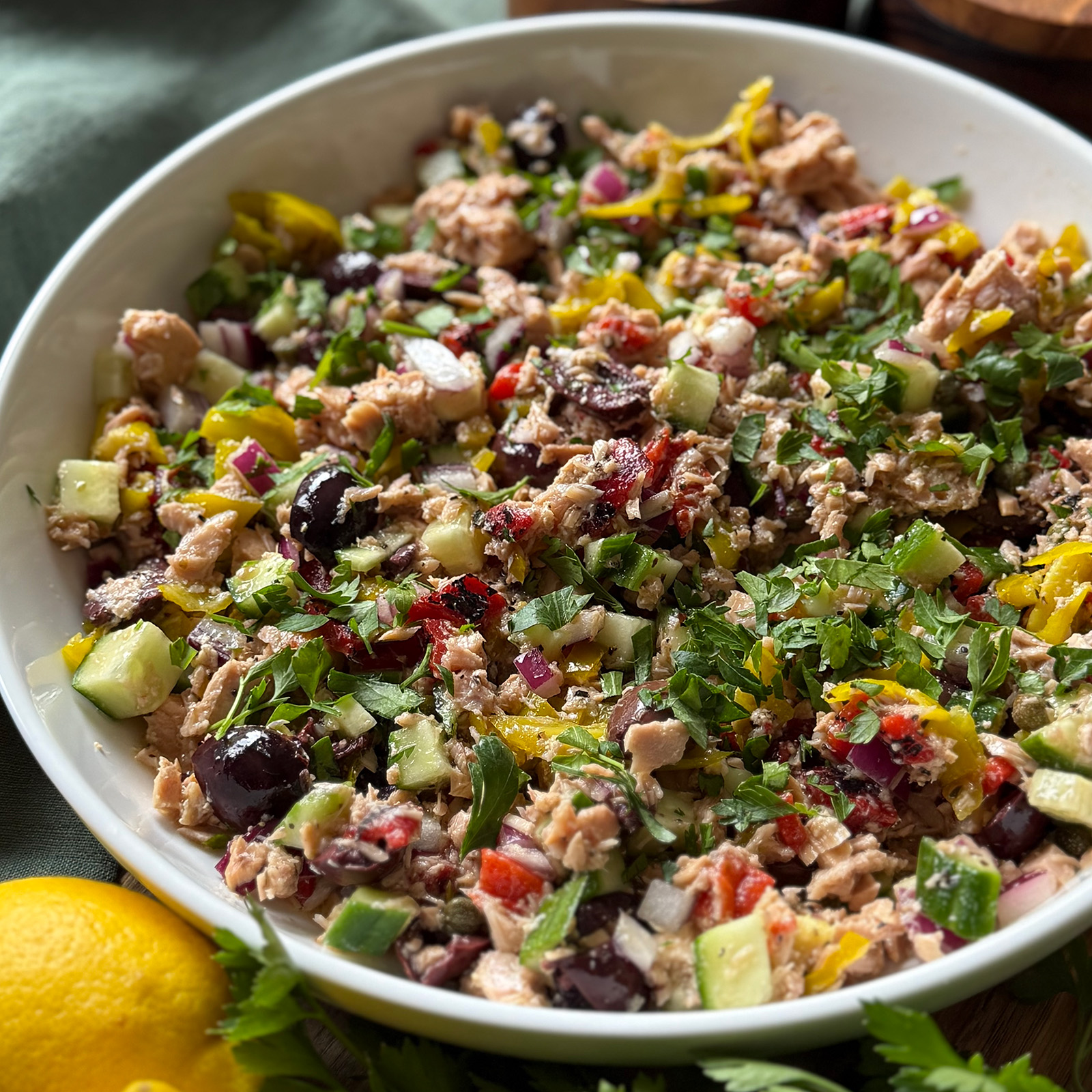 Mediterranean Tuna Salad No Mayo