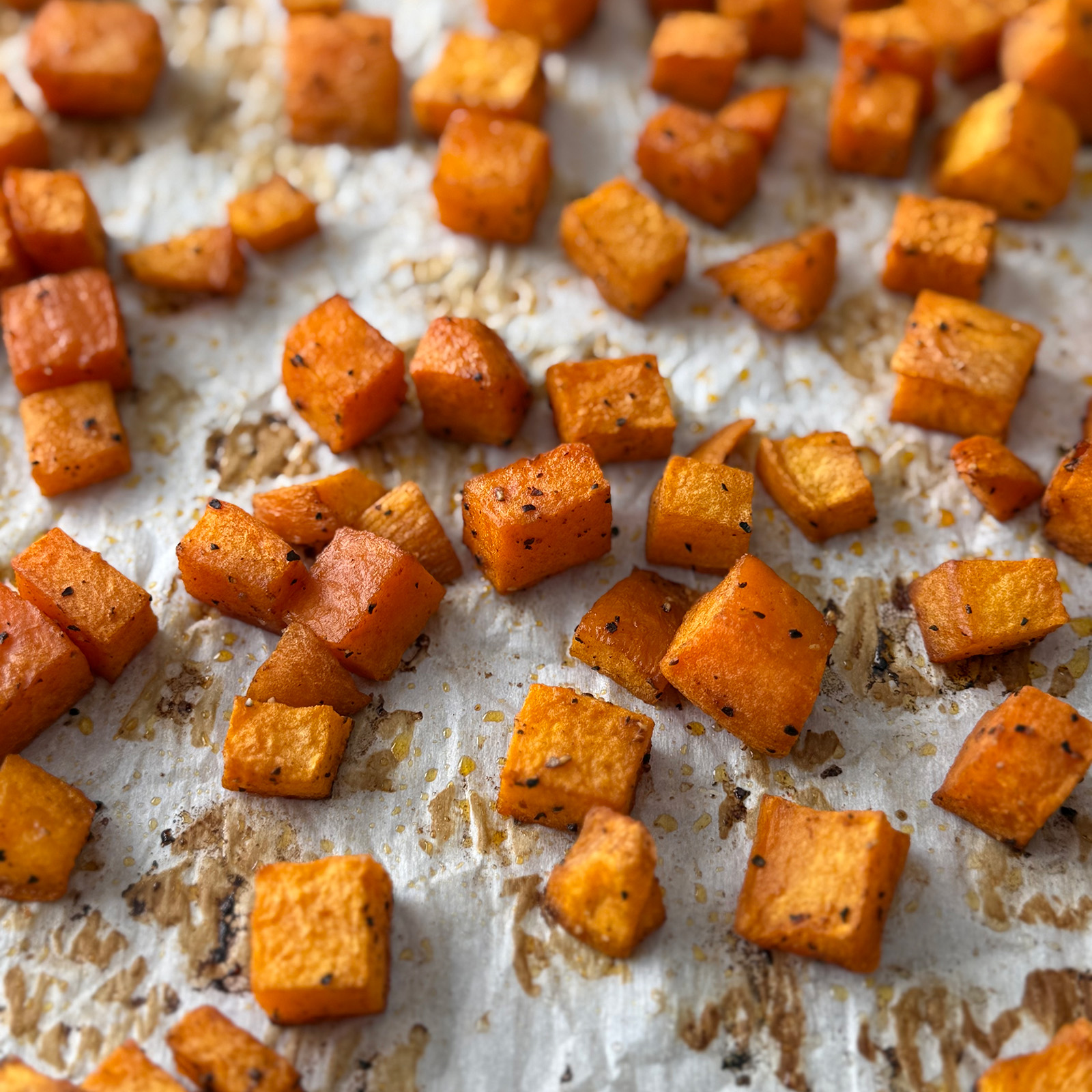 Roasted Sweet Potatoes on a Sheetpan