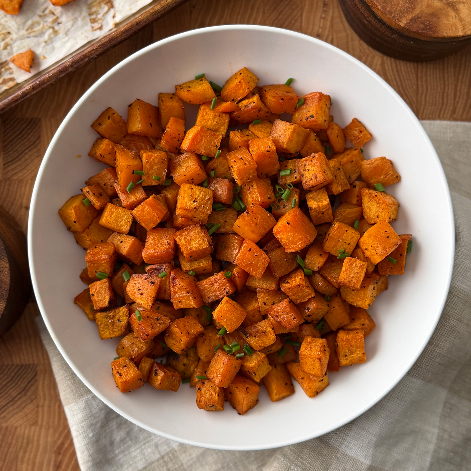 Sweet Potato Breakfast Potatoes with Fresh Chives