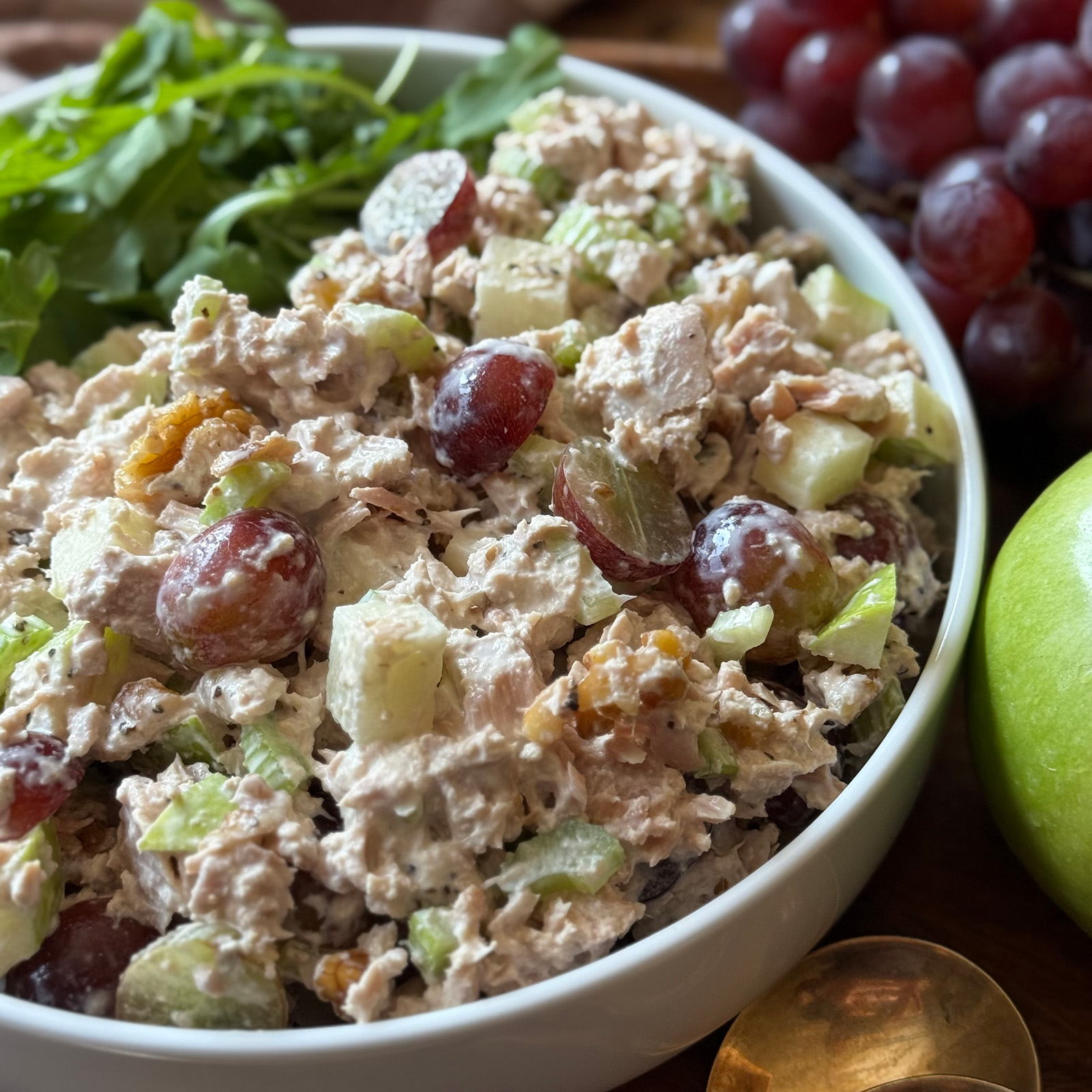 Waldorf Tuna Salad in a Bowl
