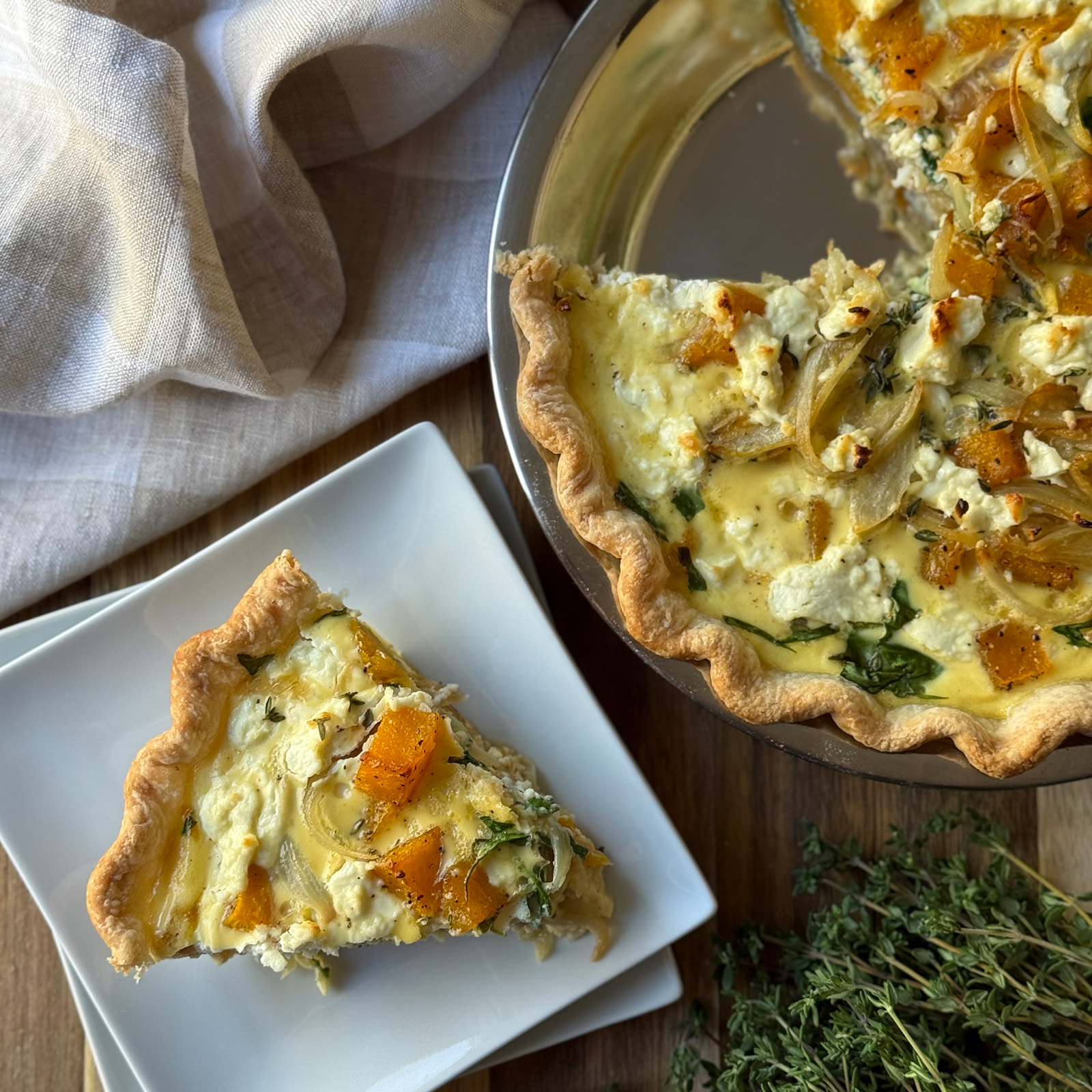 Slice of Butternut Squash Quiche