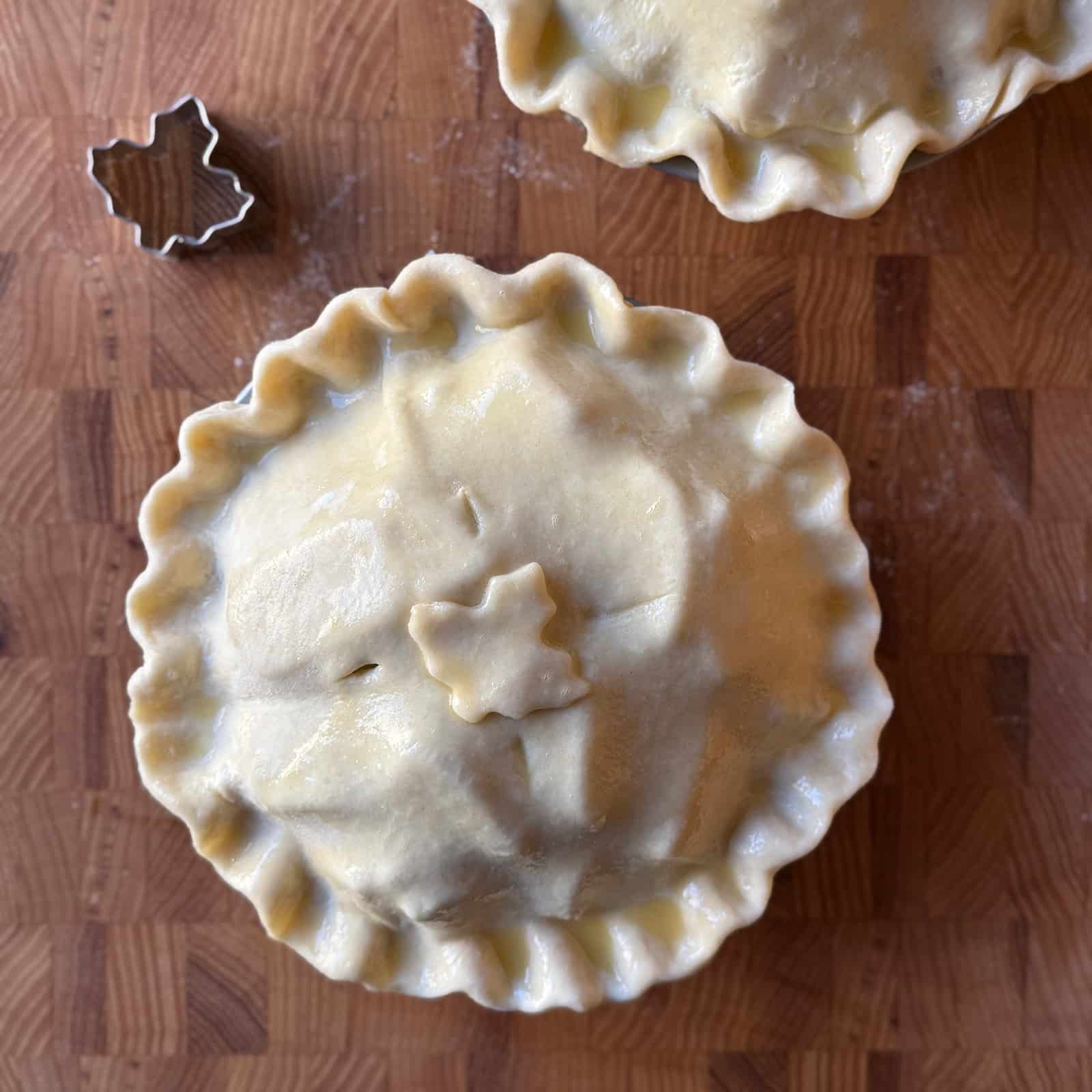 Double Crust Apple Pie for Two Before Baking