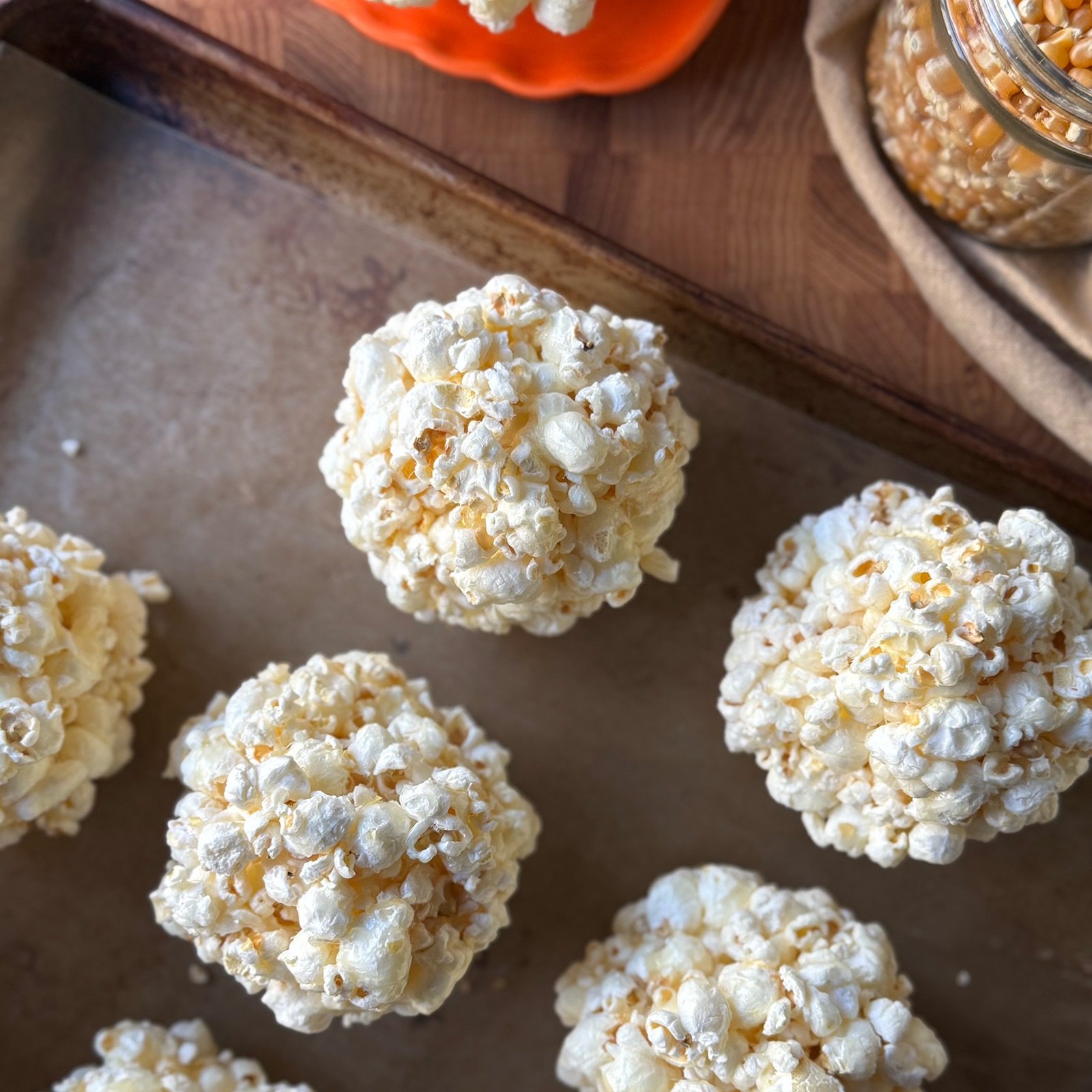 Popcorn Balls on Tray