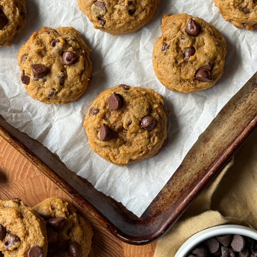 Pumpkin Cookies with Chocolate Chips